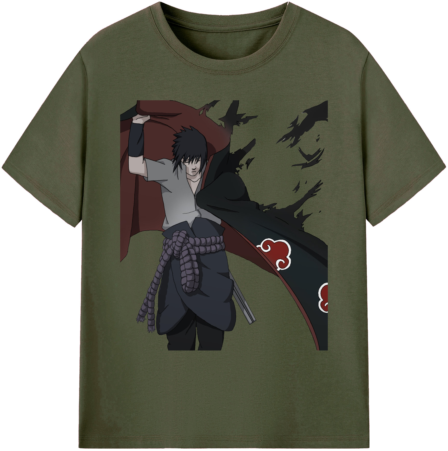 （画像用） NARUTO -ナルト- うちは サスケ Uchiha Sasuke 綿100％ メンズ半袖Tシャツ｜肌触りやわらか＆通気性